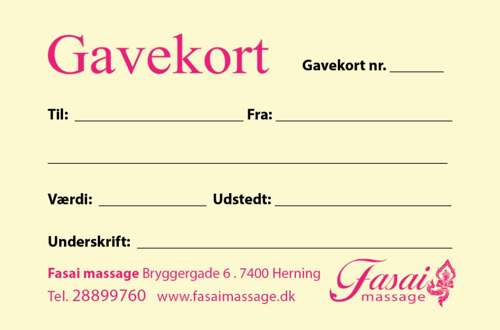 Fasai gavekort — bagside